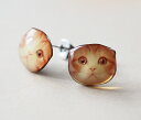 【在庫限り】リアル&キュートな猫顔ピアス(スコティッシュフォールド・スコ) ネコ ねこ キャット レジン プレゼント