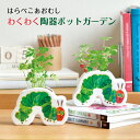 はらぺこあおむし わくわく陶器ポットガーデン 栽培セット 栽培キット 四つ葉のクローバー ワイルドストロベリー 四葉 幸運 育てる 絵本 キャラクター hung...