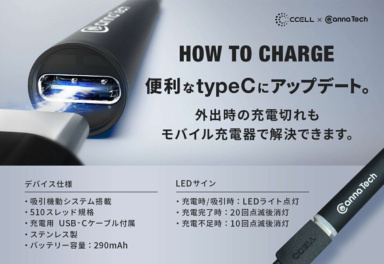 【ボタン操作不要！】 CannaTech オリジナル ヴェポライザー cbd 510 cbd デバイス...