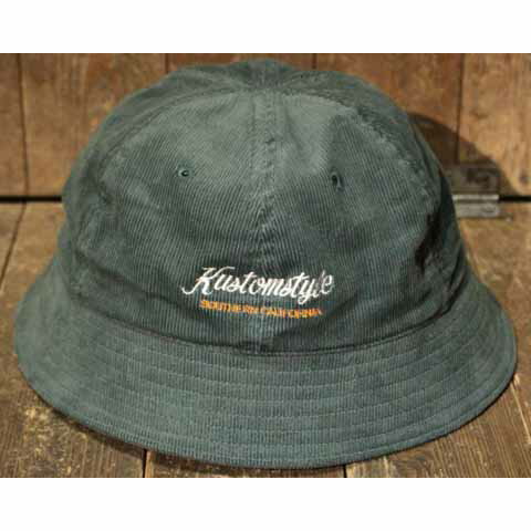 KUSTOMSTYLE SO-CAL"PALMS" CORDUROY BOWL HATGREEN【KUSTOMSTYLE SO-CAL】(カスタムスタイルソーキャル)正規取扱店(Official Dealer)Cannon Ball(キャノンボール)【あす楽対応】