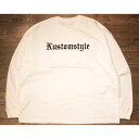 KUSTOMSTYLE SO-CAL(カスタムスタイルソーキャル) OLD ENGLISH LONG SLEVE TEE長袖Tシャツ ビッグシルエットWHITE【KUSTOMSTYLE SO-CAL正規取扱店】Cannon Ball(キャノンボール)