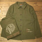 AT-DIRTY“POWWOW SHIRT JACKET”OLIVE【AT-DIRTY】(アットダーティー)正規取扱店(Official Dealer)Cannon Ball(キャノンボール)【送料無料/あす楽対応/開襟/ワークシャツ】