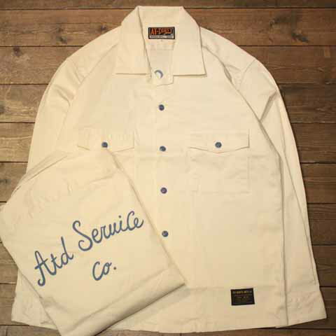 AT-DIRTY"ATD SERVICE L/S SHIRT"WHITE(アットダーティー)正規取扱店(Official Dealer)Cannon Ball(キャノンボール)