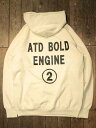 AT-DIRTY“BOLD ENGINE 2 HOODED SWEAT”NATURAL(アットダーティー)正規取扱店(Official Dealer)Cannon Ball(キャノンボール)