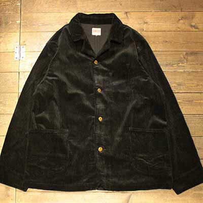 AT-DIRTY WORKERS JACKET CORDUROY BLACK【AT-DIRTY】(アットダーティー)正規取扱店(Official Dealer)Cannon Ball(キャノンボール)【あす楽対応/送料無料/カーバーオール/COVERALL/ショールカラー】