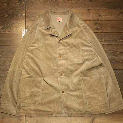 AT-DIRTY"WORKERS JACKET CORDUROY"LIGHT BEIGE【AT-DIRTY】(アットダーティー)正規取扱店(Official Dealer)Cannon Ball(キャノンボール)【あす楽対応/送料無料/カーバーオール/COVERALL/ショールカラー】