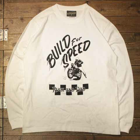 Ruck and Dad BUILD FOR SPEED L/S TEEWHITE【Ruck and Dad】(ラックアンドダッド)Cannon Ball(キャノンボール)当店オリジナルブランド【あす楽対応/送料無料】