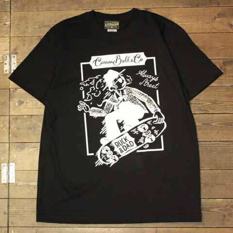 Ruck and Dad"SKATE GENTS"S/S TEEBLACK(ラックアンドダッド)Cannon Ball(キャノンボール)当店オリジナルブランド