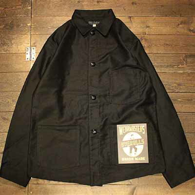 AttractionsWEARMASTERSLot.802 Black Moleskin Coverall Jacket - Black -(AgNVY)K戵X(Official Dealer)Cannon Ball(Lm{[)y/WEARMASTERS/BILTBUCKz