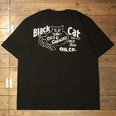 AttractionsWEARMASTERSAM0001 Black Cat Back Print Tee Black (アトラクションズ)正規取扱店(Official Dealer)Cannon Ball(キャノンボール)