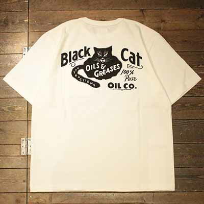 AttractionsWEARMASTERSAM0001 Black Cat Back Print Tee White (ȥ饯)...