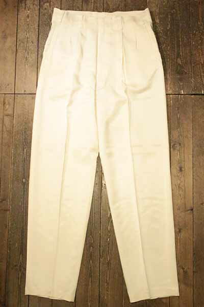 AttractionsWEARMASTERSLot.818 Heavy Rayon Gabardine Double Pleats Trousers - Whi...