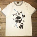 WORTHIES"ROAD SPIRIT RINGER TEE"White(ワージーズ)正規取扱店(Official Dealer)Cannon Ball(キャノンボール)