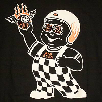 WORTHIESBIG EYES L/S SWEAT SHIRTS BLACK【WORTHIES】(ワージーズ)正規取扱店(Official Dealer)Cannon Ball(キャノンボール)