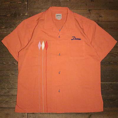HOUSTON41225 BOWLING SHIRT (TORRANCE) SALMON PINK【HOUSTON】(ヒューストン)正規取扱店(Official Dealer)Cannon Ball(キャノンボール)【あす楽対応/送料無料】