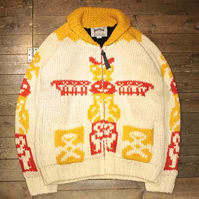 HOUSTON22142COWICHAN KNIT CARDIGAN(TOTEM POLE) JE`jbgJ[fBK(g[e|[)YELLOWyHOUSTONz(q[Xg)K戵X(Official Dealer)Cannon Ball(Lm{[)yyΉ/z