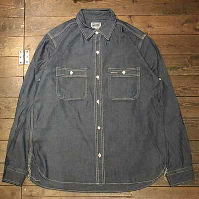 HOUSTON40697USA COTTON CHAMBRAY WORK SHIRTVINTAGE WASHyHOUSTONz(q[Xg)K戵X(Official Dealer)Cannon Ball(Lm{[)yyΉ/z