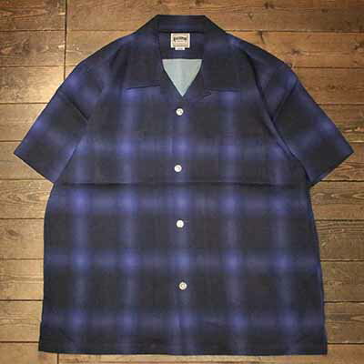 HOUSTON40988OMBRE S/S CHECK SHIRTNAVYyHOUSTONz(q[Xg)K戵X(Official Dealer)Cannon Ball(Lm{[)yyΉ/z