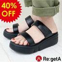【Fashion THE SALE★40%OFF】リゲッタ シューズ 靴 レディース RCX19 厚底 サンダル 2本ベルト ウェッジ | コンフォート 歩きや...