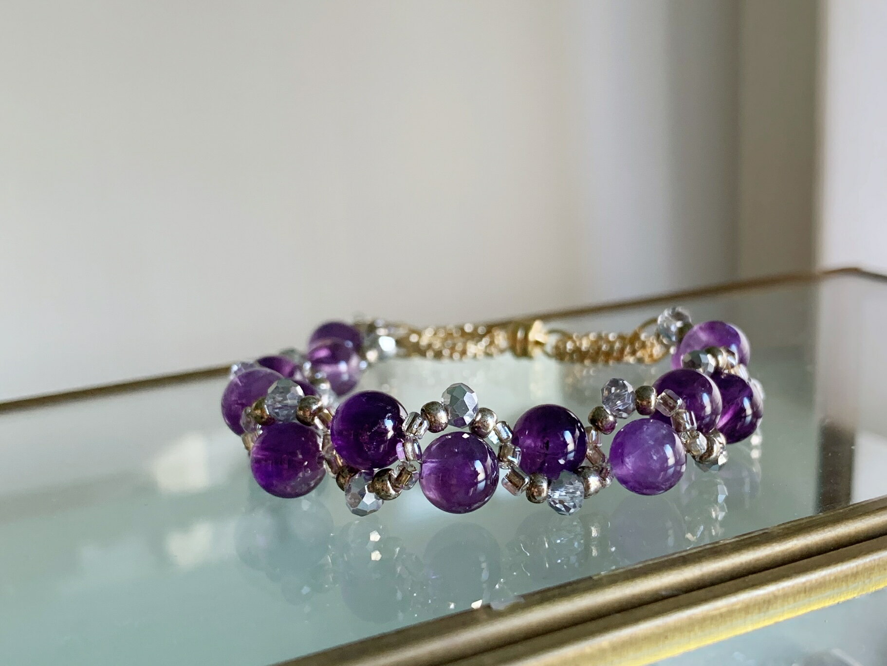 乐天商城 - 【2月の誕生石】心を穏やかにしてくれるアメシスト・ブレスレッド ブレスレット bracelet 天然石 パワーストーン クリスタルクォーツ おしゃれ 誕生日 天然石 アメジスト