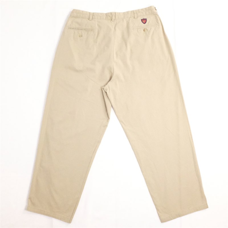 大きいサイズ メンズW36/L30 旧タグ ポロゴルフ ラルフローレン 2タック コットンチノクロスパンツ CLASSIC GOLF PANT ポロチノ チノパン スラックス 実寸ウエスト89cm 股下70.5cm W35/L28相当 無地 ベージュ系 pn-0452 BIGサイズ 古着 【中古】