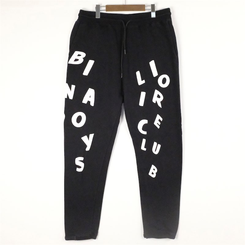 大きいサイズ メンズUS-2XLサイズ BILLIONAIRE BOYS CLUB 美品 スウェットパンツ ブランドロゴ ラバープリント ジョガーパンツ イージーパンツ ビリオネア・ボーイズ・クラブ ファレル ウイリアムス ブラック系 pn-0888 アメカジ 古着 【中古】