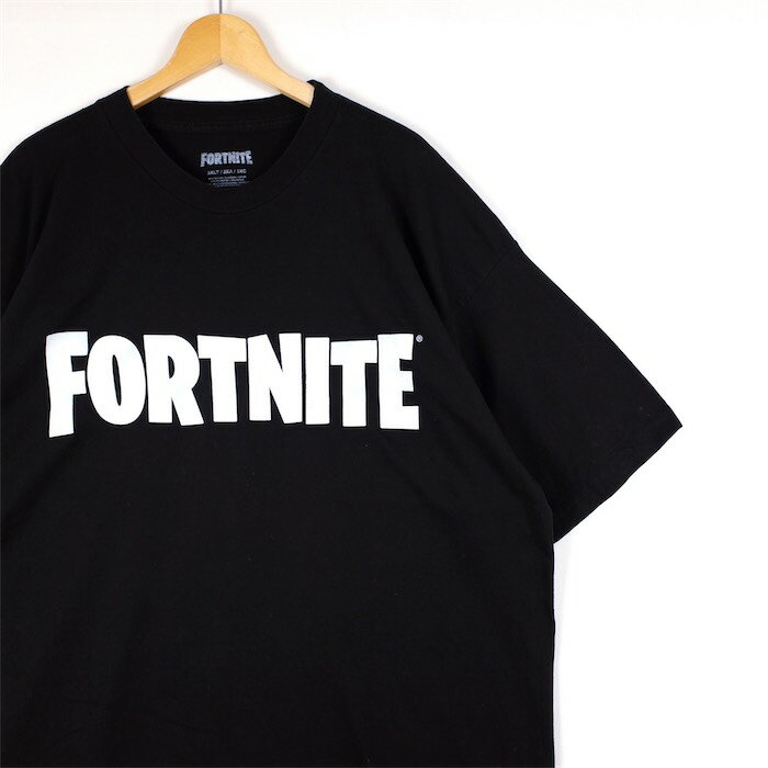 大きいサイズ メンズUS-3XL TALLサイズ FORTNITE フォートナイト 半袖プリントTシャツ クルーネック ブラック 黒 胸囲約133cm ゲーム アメリカ古着 USED 【トール】 BIG t-2440n【中古】