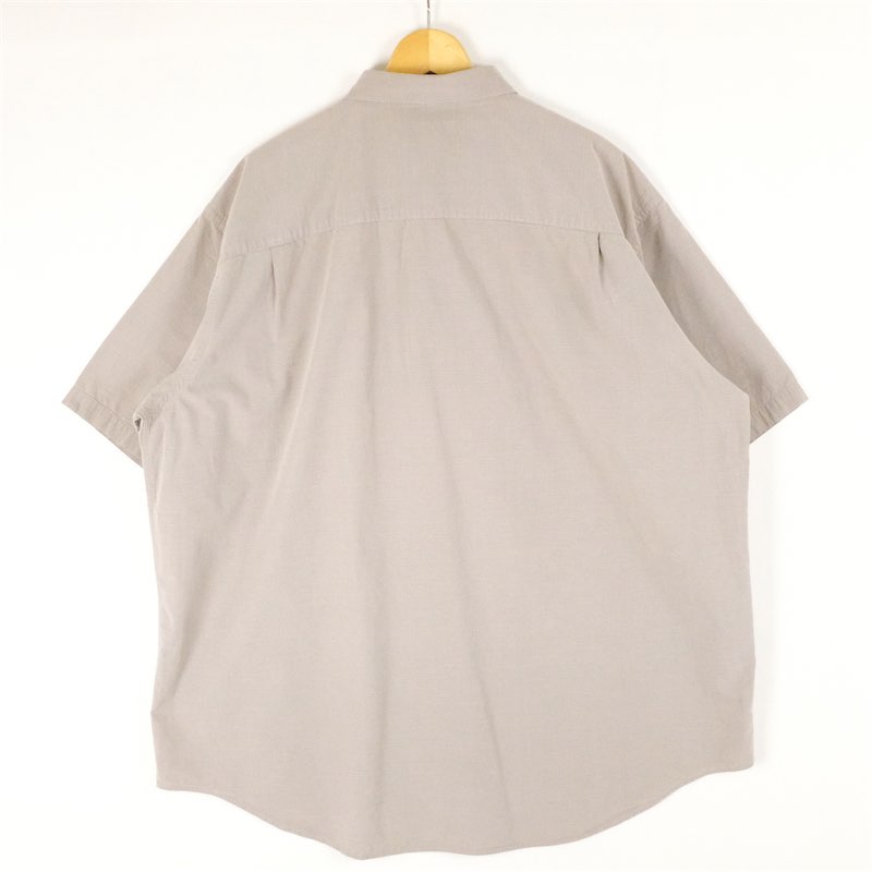 大きいサイズ メンズUS-2XLサイズ 90s J.Ferrar 半袖ボックスシャツ ボックス型 シンプル ストリート スケーター ファッション 胸囲約148cm 無地 グレー系 tn-1737n アメカジ BIGサイズ 古着 【トール】【中古】