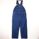 大きいサイズ メンズW44/L32 90s USA製 ディッキーズ Dickies デニムオーバーオール 実寸ウエスト112cm 股下81.5cm 実寸W44/...