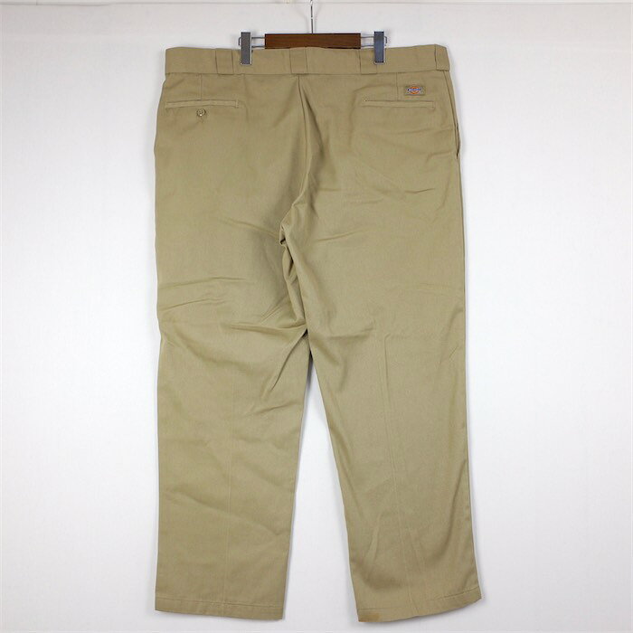大きいサイズ メンズW42 ディッキーズ 874ワークパンツ カーキベージュ ウエスト実寸約108cm 股下75cm Dickies アメリカ古着 USED BIG あす楽対応 pt-1330【中古】