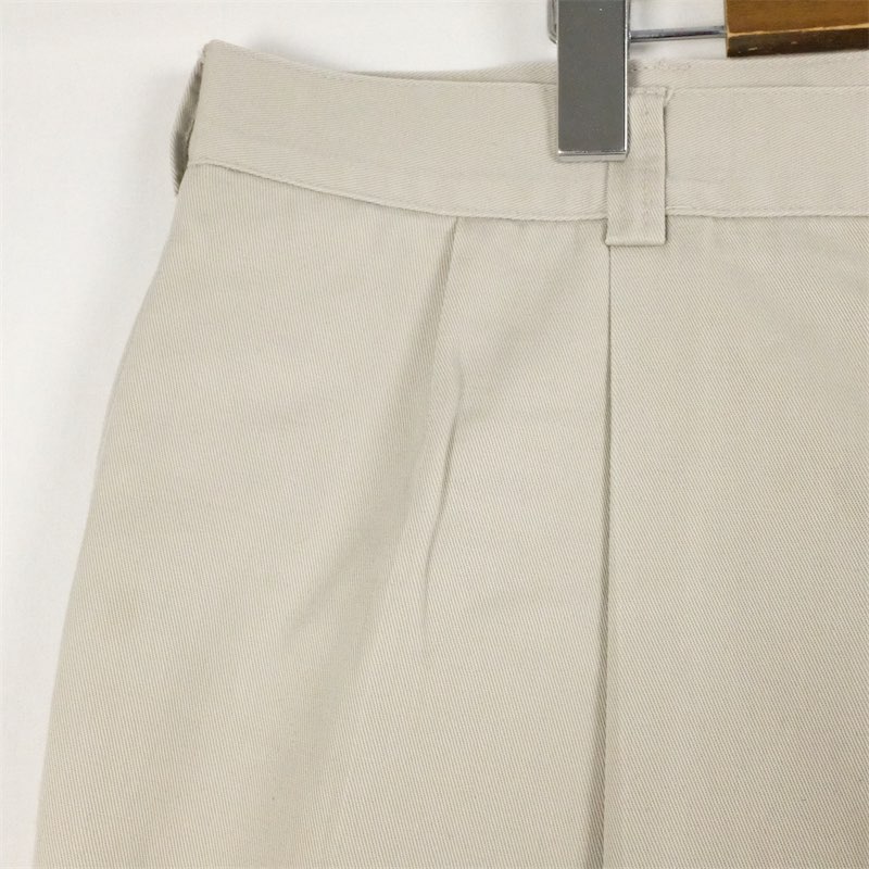 大きいサイズ メンズW40/L30 旧タグ トミーヒルフィガー ツータック コットンチノクロスパンツ トラウザーズ チノパン スラックス 実寸ウエスト98cm 股下74cm W38/L29相当 オフホワイト系 pn-1175 アメカジ 古着 【中古】