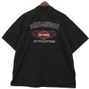 大きいサイズ メンズUS-2XLサイズ ハーレーダビッドソン HURLEY-DAVIDSON 半袖モーターサイクルシャツ バイク ツーリング バー&シールド 胸囲約145cm 黒 ブラック系 sc-0064n アメカジ BIGサイズ アメリカ古着 【中古】(4)