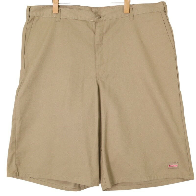 大きいサイズ メンズW42インチ ディッキーズ Dickies ショートワークパンツ ショートパンツ ハーフパンツ 実寸ウエスト106cm ベージュ系 pc-0063 アメカジ ビンテージ オールド 古着 【中古】