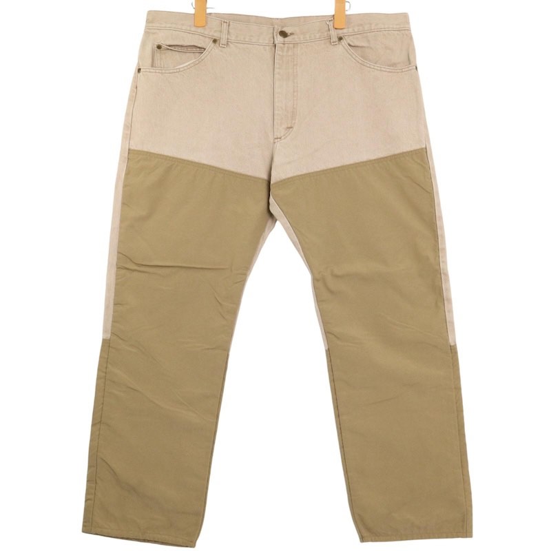 大きいサイズ メンズW42/L29インチ 80's~90's USA製 エルエルビーン L.L.Bean デニムアウトドアパンツ カラーデニム ハンティング 実寸ウエスト104cm ベージュ系 pc-0207 アメカジ ビンテージ オールド 古着 【中古】