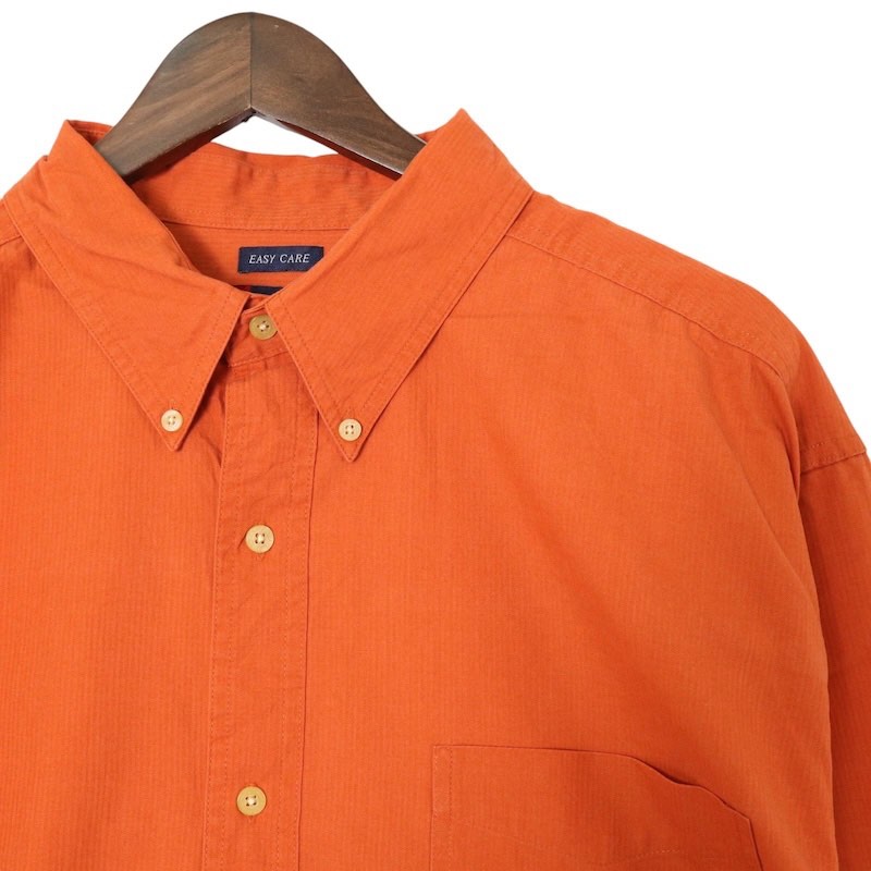 Casual Shirts - 大きいサイズ メンズUS-XLサイズ チャップス CHAPS 長袖ボタンダウンシャツ 胸囲約134cm 無地 オレンジ系 sc-0335n アメカジ BIGサイズ アメリカ古着 【中古】