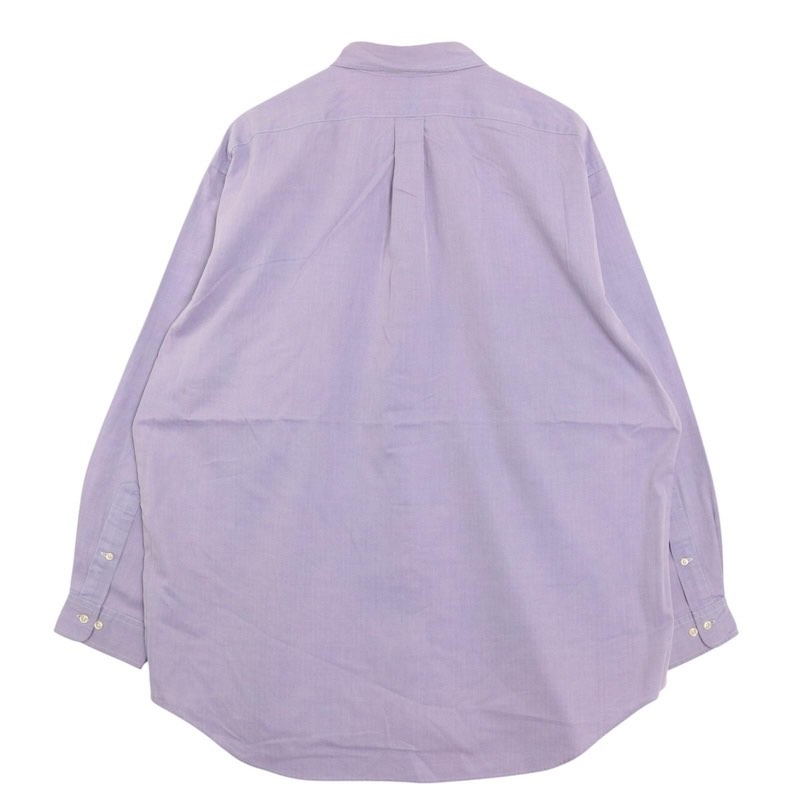 大きいサイズ メンズUS-XLサイズ 90's 旧タグ ラルフローレン RALPH LAUREN YARMOUTH 長袖 ボタンダウンシャツ ヘリンボーンツイル 胸囲約146cm ラベンダー系 sc-0461 アメカジ BIGサイズ アメリカ古着 【中古】