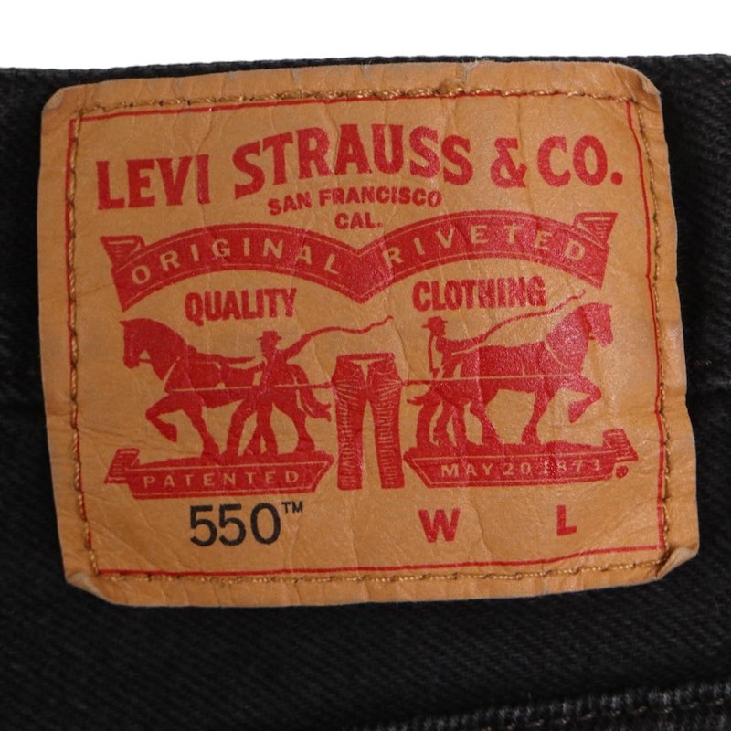 大きいサイズ メンズW46/L36インチ リーバイス Levi's 550-0260 デニムパンツ ブラックデニムパンツ Gパン ジーパン ジーンズ 実寸ウエスト115cm ブラック系 pc-0281 アメカジ ビンテージ オールド 古着 【中古】