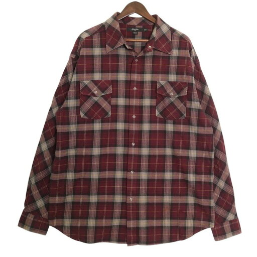 大きいサイズ メンズUS-2XL TALLサイズ ショーンジョン 長袖フランネルシャツ スナップボタン チェック柄 ボルドー系 胸囲約136cm Sean John HIP HOP ヒップホップ ロングスリーブ アメリカ古着 USED BIG hsc-0090n【中古】 大きいサイズ メンズUS-2XL TALLサイズ ショーンジョン 長袖フランネルシャツ スナップボタン チェック柄 ボルドー系 胸囲約136cm Sean John HIP HOP ヒップホップ ロングスリーブ アメリカ古着 USED BIG hsc-0090n【中古】