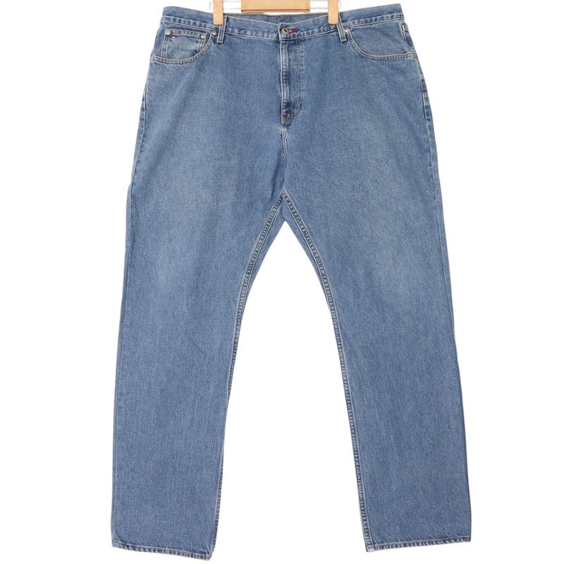 大きいサイズ メンズW42/L34サイズ 00's トミージーンズ TOMMY JEANS 5ポケットデニムパンツ バギーパンツ トミーヒルフィガー 実寸ウエスト110cm 股下:85cm ブルーデニム系 pc-0409 アメカジ ビンテージ オールド 古着 【中古】