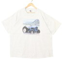 大きいサイズ メンズUS-3XLサイズ 90's USA製 MICKEY&CO. クルーネック半袖プリントTシャツ FORD トラクター 杢ライトグレー 胸囲約140cm ビンテージ アメ車 Disney ディズニー アメリカ古着 USED BIG hsc-0269n【中古】(4)