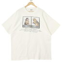 大きいサイズ メンズUS-2XLサイズ 90's Hanes BEEFY クルーネック半袖プリントTシャツ リス WANTED ホワイト 胸囲約130cm ビンテージ アニマル ファニー アメリカ古着 BIG hsc-0321n【中古】(4)