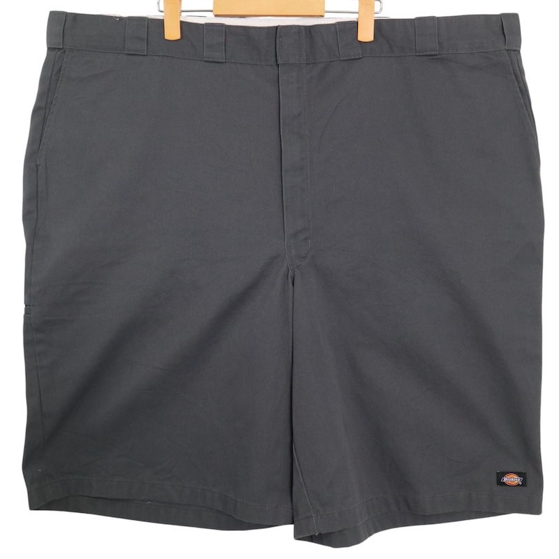 大きいサイズ メンズW52サイズ相当 ディッキーズ Dickies T/Cツイル ワークショーツ ワークパンツ ショートパンツ 実寸ウエスト130cm グレー系 pc-0465 アメカジ ビンテージ 古着 【中古】