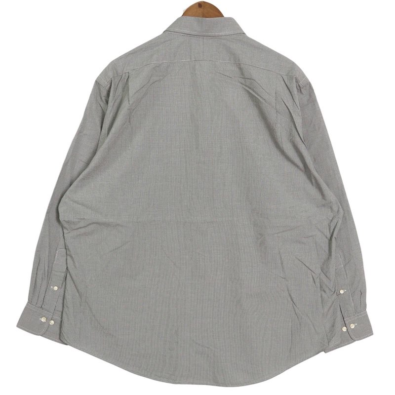 大きいサイズ メンズ18 US-XXLサイズ 00's ポロラルフローレン 長袖コットンシャツ ESTATE ピン格子柄 ネイビー ホワイト 胸囲約144cm ワイシャツ オールド Polo by Ralph Lauren ロングスリーブ アメリカ古着 USED BIG hsc-0674n【中古】