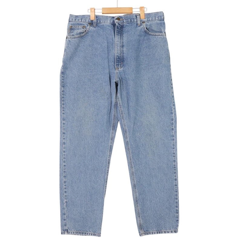 大きいサイズ メンズW42/L32 00's カーハート Carhartt B18 STW 5ポケットデニムパンツ ジーンズ Gパン ワークパンツ 実寸ウエスト98cm 股下：78cm ブルーデニム系 pc-0527 アメカジ ビンテージ オールド 古着 【中古】