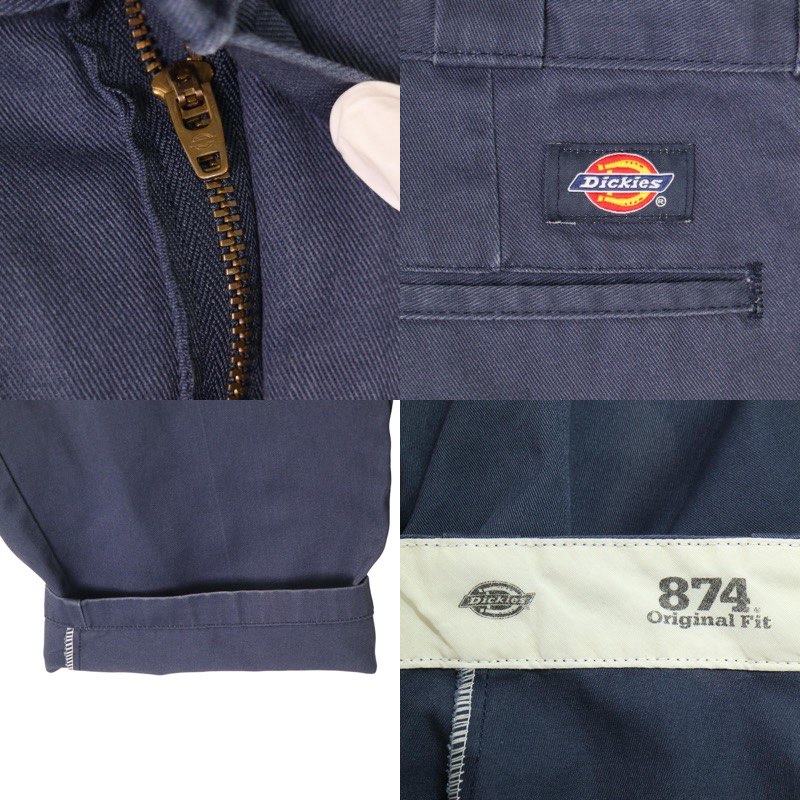 大きいサイズ メンズW51/L28サイズ相当 ディッキーズ Dickies 874 ワークパンツ 実寸ウエスト125cm 股下：72cm ネイビー系 pc-0535 アメカジ ビンテージ オールド 古着 【中古】