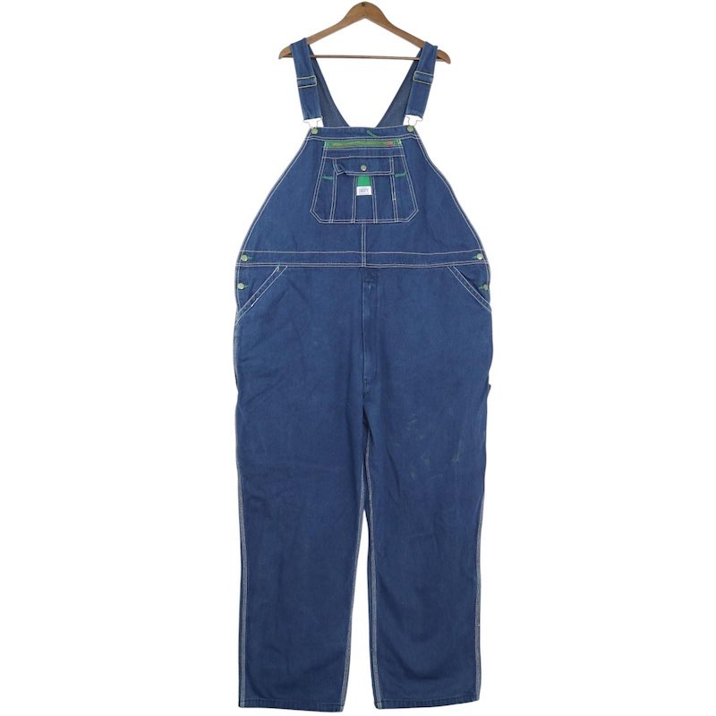特大 超大きいサイズ メンズW50 リバティー デニムオーバーオール ブルー ウエスト実寸約127cm 股下77cm LIBERTY ワーク ビンテージ アメリカ古着 USED BIG あす楽対応 hpc-0060【中古】