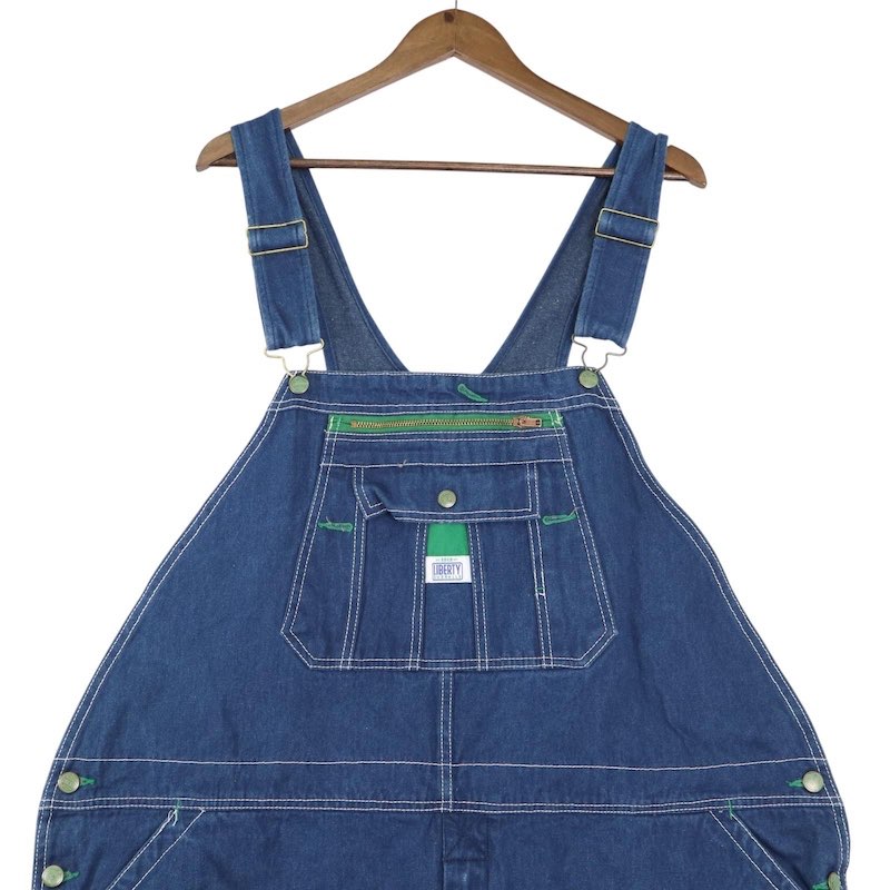 特大 超大きいサイズ メンズW50 リバティー デニムオーバーオール ブルー ウエスト実寸約127cm 股下77cm LIBERTY ワーク ビンテージ アメリカ古着 USED BIG あす楽対応 hpc-0060【中古】