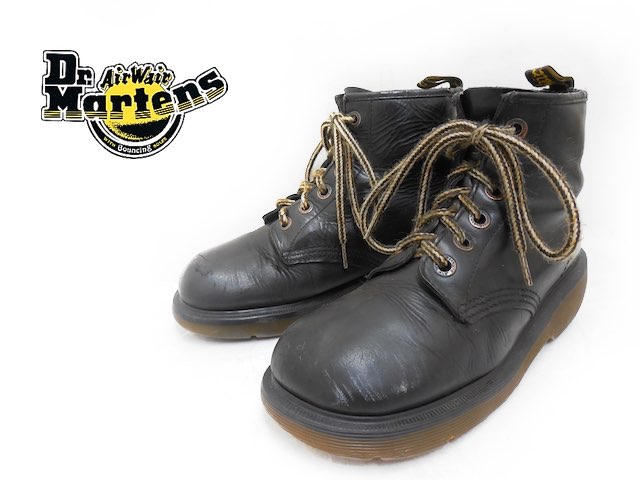 希少廃盤英国製！【Dr.Martens : ドクターマーチン】6ホールブーツ【サイズ：UK5/24cm】【カラー：ブラック系】【ヨーロッパ買い付け】f-2762【中古】【USED】【古着】【厚底】【あす楽対応】【メンズ レディース 靴】【160201】