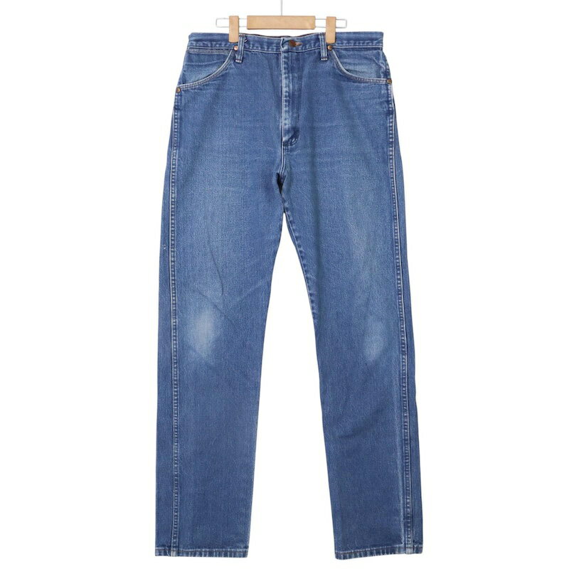 大きいサイズ メンズW36 ラングラー 13MWZ デニムパンツ カウボーイカット ストレート ブルー 実寸約ウエスト89cm 股下87.5cm Wrangler レングス長め ジーンズ ジーパン アメリカ古着 USED hpc-0100【中古】