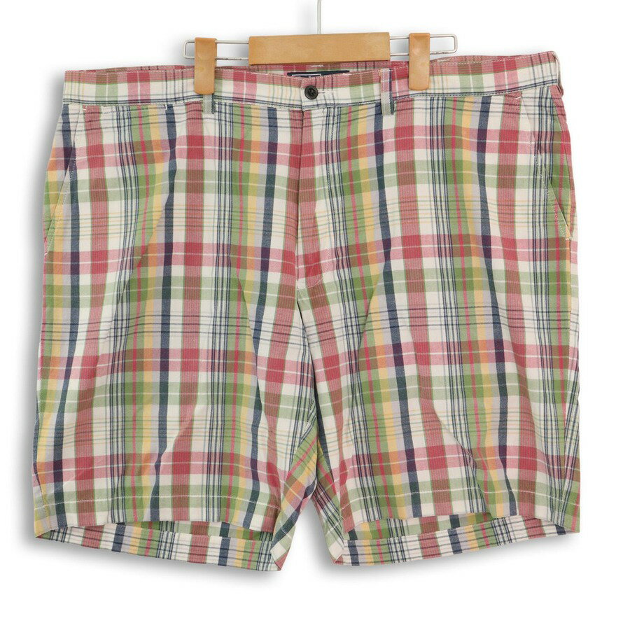 大きいサイズ メンズW42 ポロラルフローレン POLO RALPH LAUREN PROSPECT SHORT チノパン マドラスショーツ ハーフパンツ 実寸ウエスト108cm マルチカラー hpc-0184 